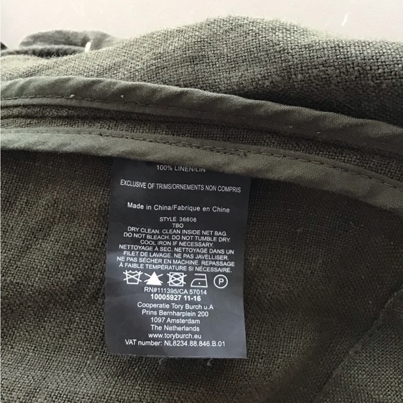 Tory Burch Green Utility Jacket with Hidden Zipper - Picture 8 of 12